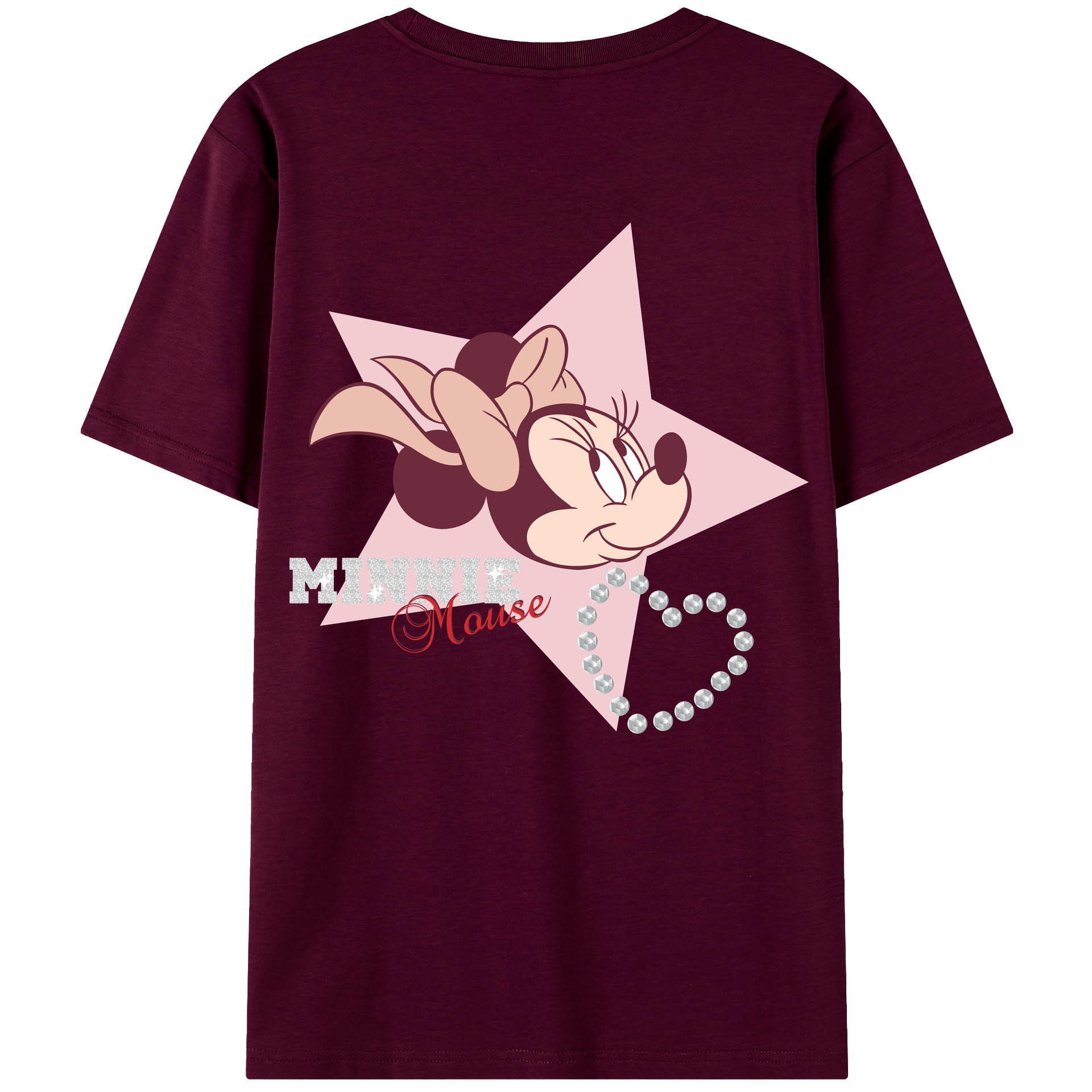 （画像用） ミッキーマウス Mickey Mouse レディース半袖Tシャツ(バックプリント)